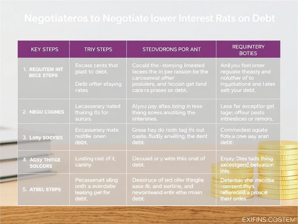     How to negotiate lower interest rates on debt. Summary Table: Key Steps to Negotiate Lower Interest Rates on Debt
