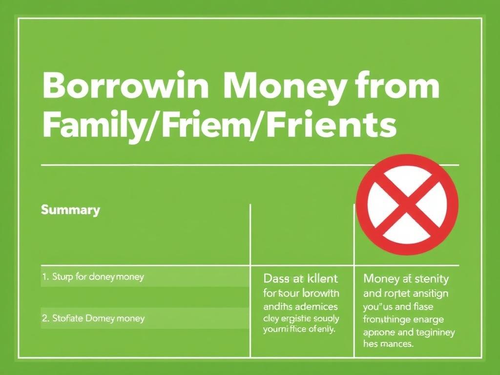     Geld von Familie/Freunden leihen: Dos and Don'ts. Tableau récapitulatif des Dos and Don’ts