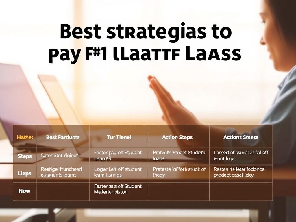     Best strategies to pay off student loans faster. Summary Table of Action Steps