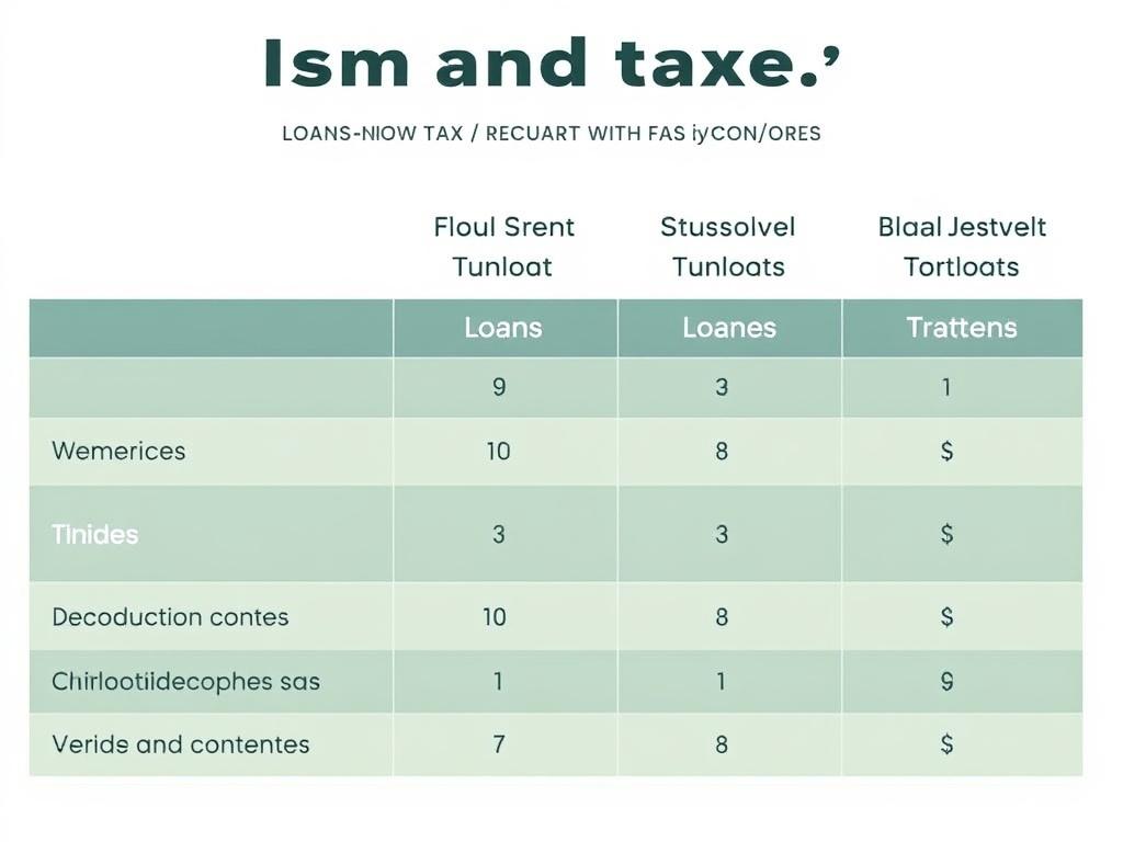 Kredite und Steuern: Was ist absetzbar?. Tipos de créditos y su tratamiento fiscal: tabla comparativa