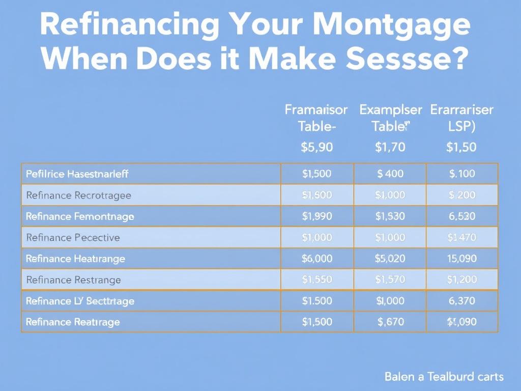 Refinancing Your Mortgage: When Does It Make Sense?. Tabla comparativa: ejemplo de escenarios